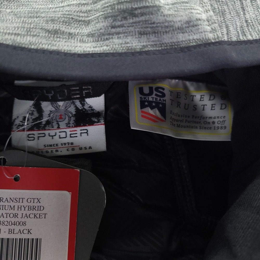 Spyder Transit GTX Infinium Hybrid Jacket Mens XL Grey Black Primaloft Goretex - Picture 7 of 14